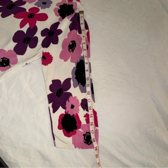 Elementz Women's Button Down Shirt - Pink, Purple, Black Floral - Picture 6 of 10